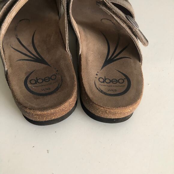 Abeo 'Barbara' Women's 8 NARROW Pewter Comfort Sandal Cork Footbed Walking - Picture 6 of 9